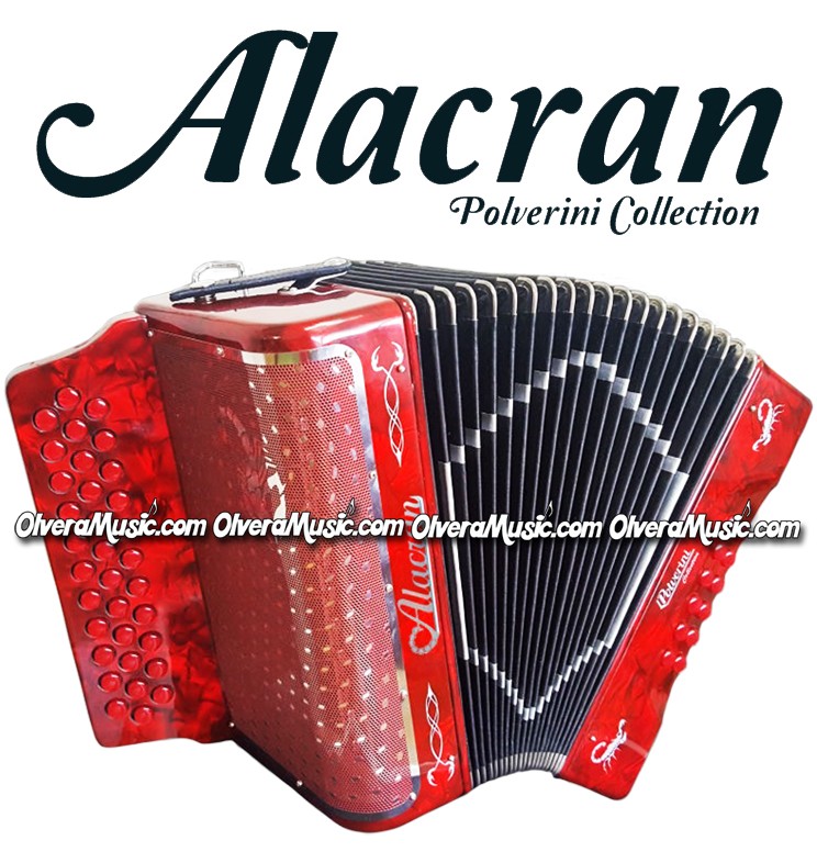 ALACRAN Deluxe 34 Button Accordion Red