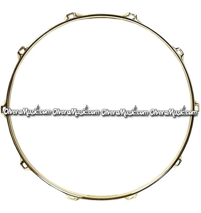 SUNLITE 14" Brass Plated Top Snare Hoop 10-Lug