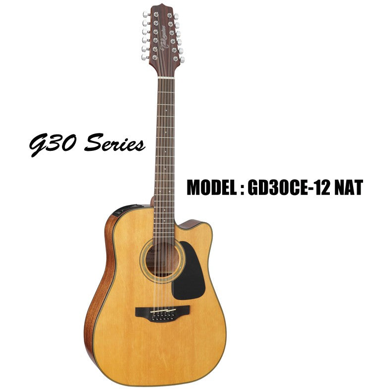 TAKAMINE G30 Series Acoustic/Electric 12-String Guitar - Natural