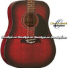 OSCAR SCHMIDT by Washburn Dreadnought Acoustic Guitar - Flame Black Cherry