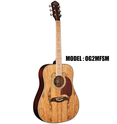 OSCAR SCHMIDT by Washburn Dreadnought Acoustic Guitar - Spalted Maple Top