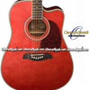 OSCAR SCHMIDT by Washburn Dreadnought Acoustic-Electric Guitar - Trans Red