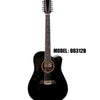 OSCAR SCHMIDT by Washburn Dreadnought A/E 12-String Cutaway Guitar - Black