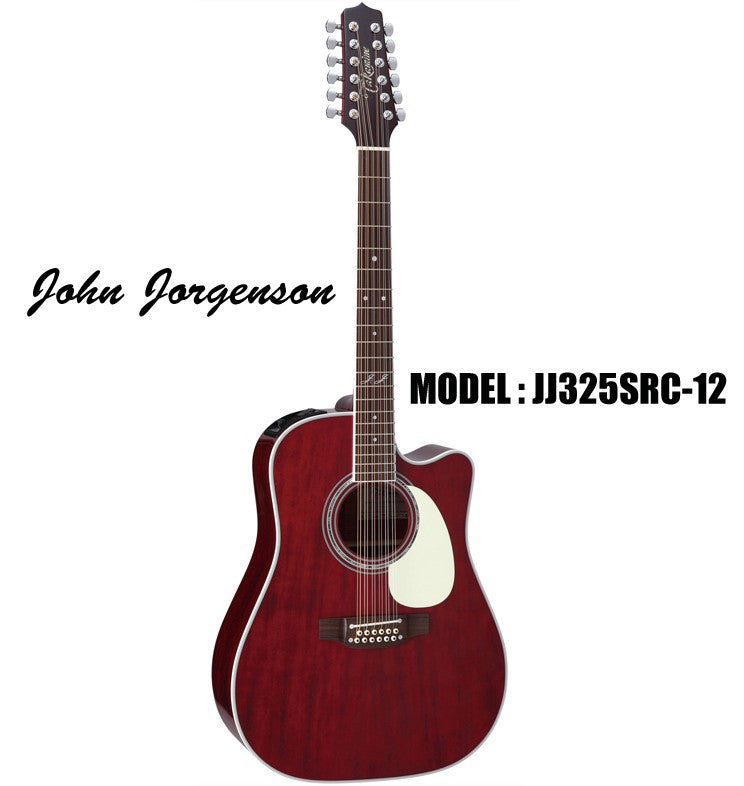 TAKAMINE John Jorgenson Signature Series 12-String A/E Guitar - Gloss Red Stain