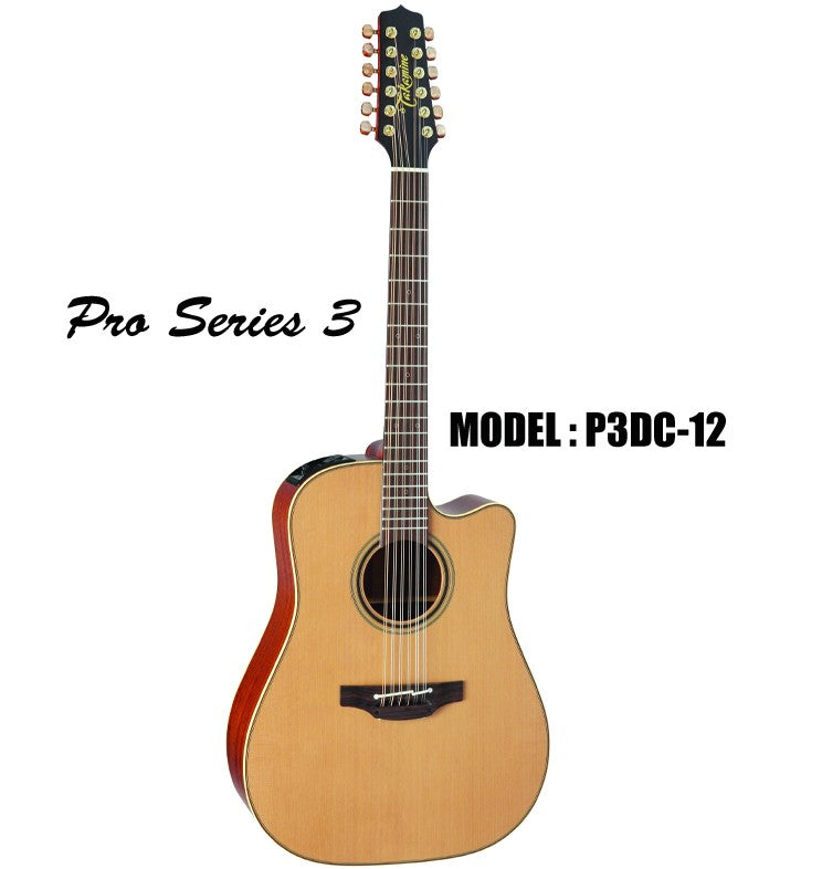 TAKAMINE Pro Series 3 Acoustic/Electric 12-String Guitar - Satin Natural