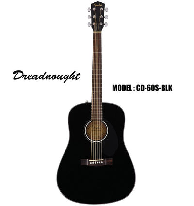 FENDER Dreadnought Acoustic Guitar - Black