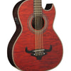 OSCAR SCHMIDT by Washburn Traditional Bajo Quinto - Quilt Trans Red