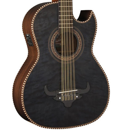 OSCAR SCHMIDT by Washburn Traditional Bajo Quinto - Quilt Trans Black