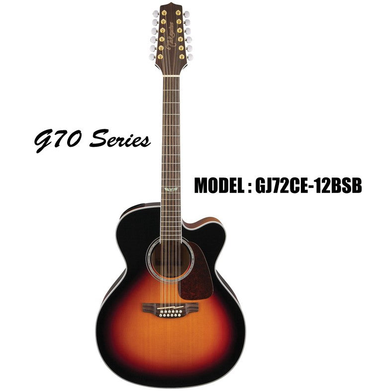 TAKAMINE G70 Series Acoustic/Electric 12-String Jumbo Guitar - Sunburst