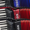 HOHNER MOD. Bravo III 72 Acordeón de teclas con 5-Registros - Rojo perla