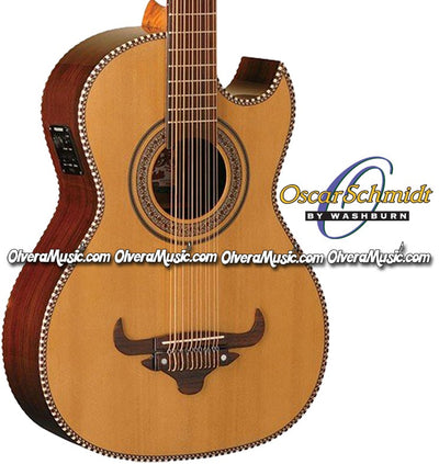 OSCAR SCHMIDT by Washburn Acoustic/Electric Traditional Bajo Sexto - Natural