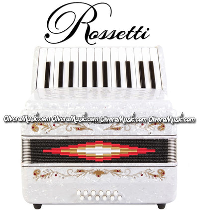 ROSSETTI Piano Accordion 12-Bass / 25-Key - White