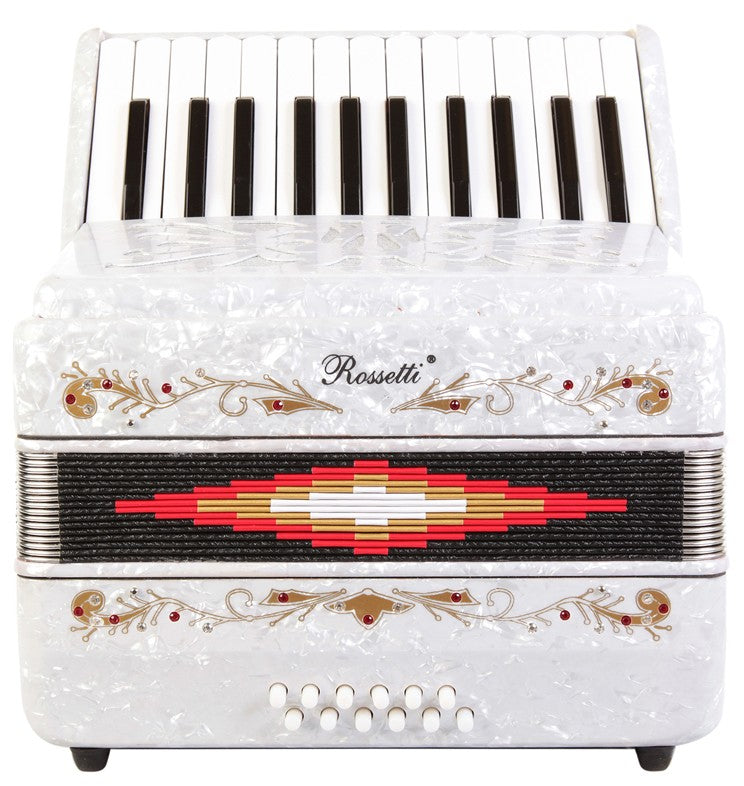 ROSSETTI Piano Accordion 12-Bass / 25-Key - White