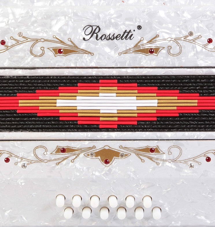 ROSSETTI Piano Accordion 12-Bass / 25-Key - White