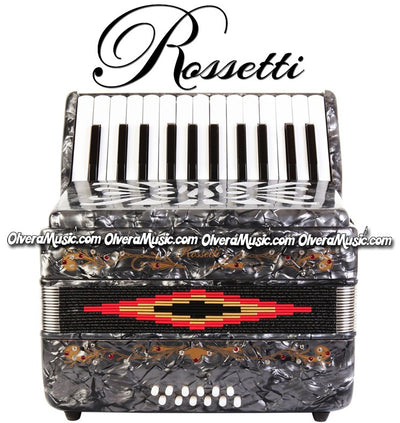 ROSSETTI Piano Accordion 12-Bass / 25-Key - Grey