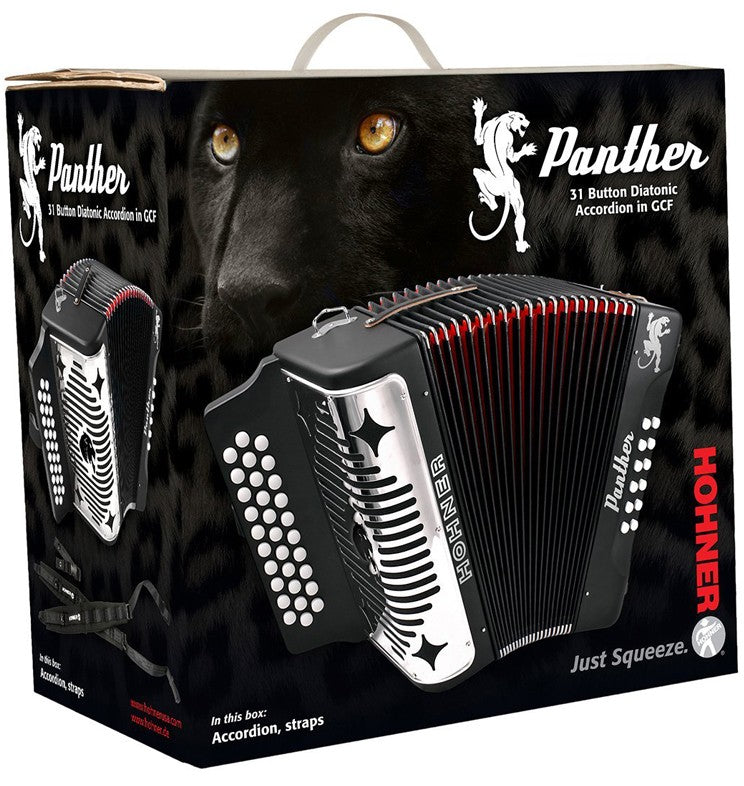 HOHNER MOD. Panther (3100) Acordeón de botones- Negro