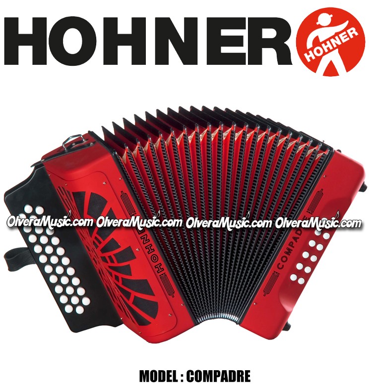 HOHNER MOD. Compadre Acordeón de botones- Rojo