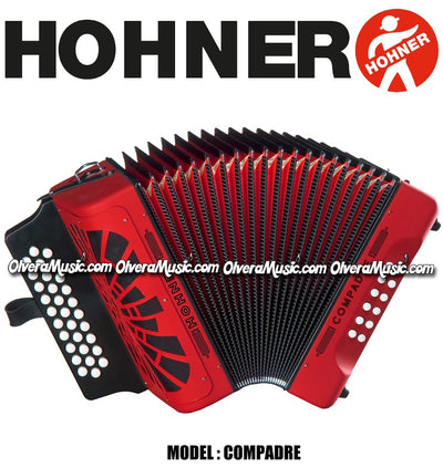 HOHNER MOD. Compadre Acordeón de botones- Rojo