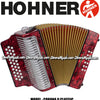 HOHNER MOD. Corona II Classic Acordeón de botones- Rojo perla