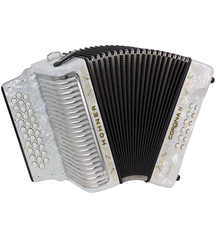 HOHNER MOD. Corona II Classic Acordeón de botones- Blanco perla