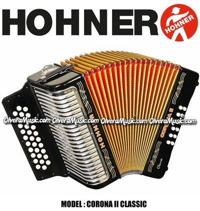 HOHNER MOD. Corona II Classic Acordeón de botones - Negro