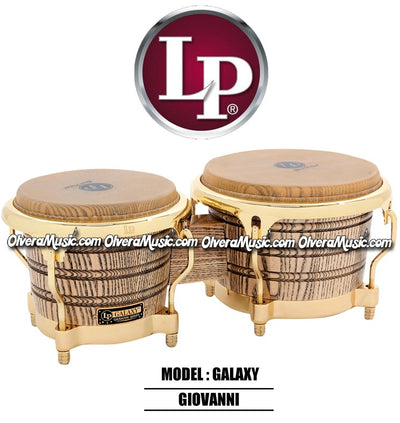 LP Galaxy Giovanni Wood Bongos- Natural/Gold Tone