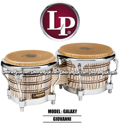 LP Galaxy Giovanni Wood Bongos - Natural/Chrome