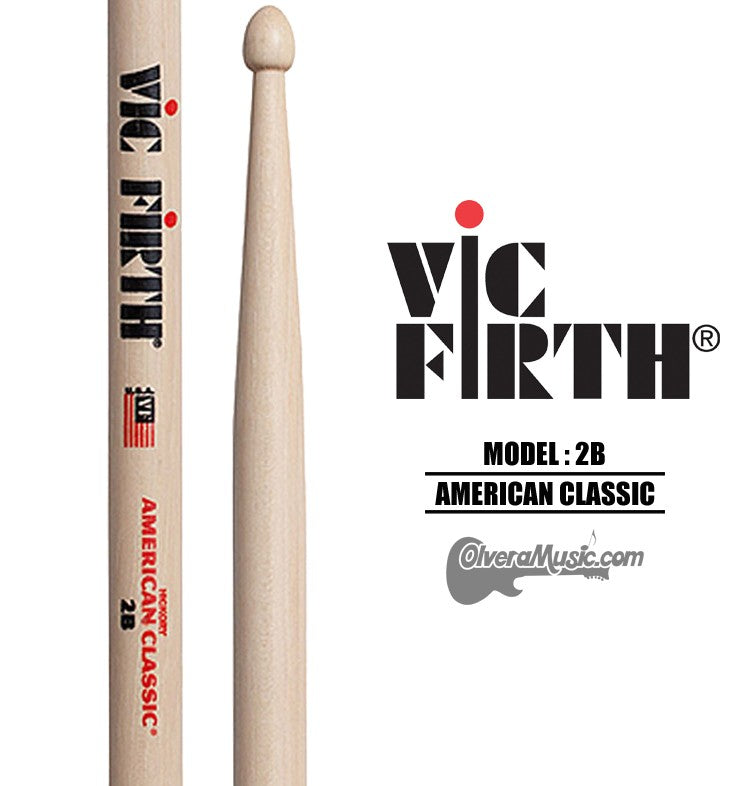 VIC FIRTH American Classic Wood Tip Drumsticks - 2B