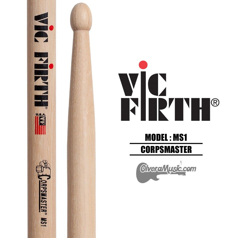 VIC FIRTH Corpsmaster Marching Snare Sticks - Wood Tip