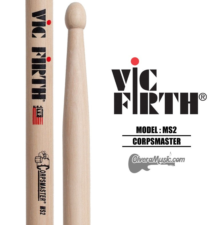 VIC FIRTH Corpsmaster Marching Snare Sticks - Wood Tip