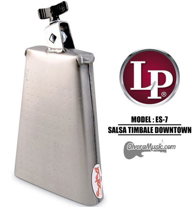 LP Salsa "Downtown" Timbale Cowbell - 7.75" Brush Steel Finish