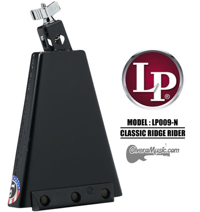 LP Rock Classic Ridge Rider Cowbell - 8", Mountable, Black Finish