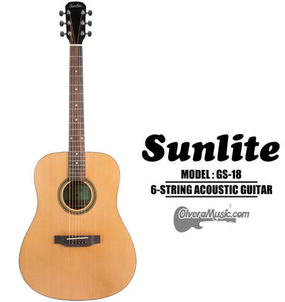 SUNLITE Full Sized Acoustic Guitar 6 String - Natural