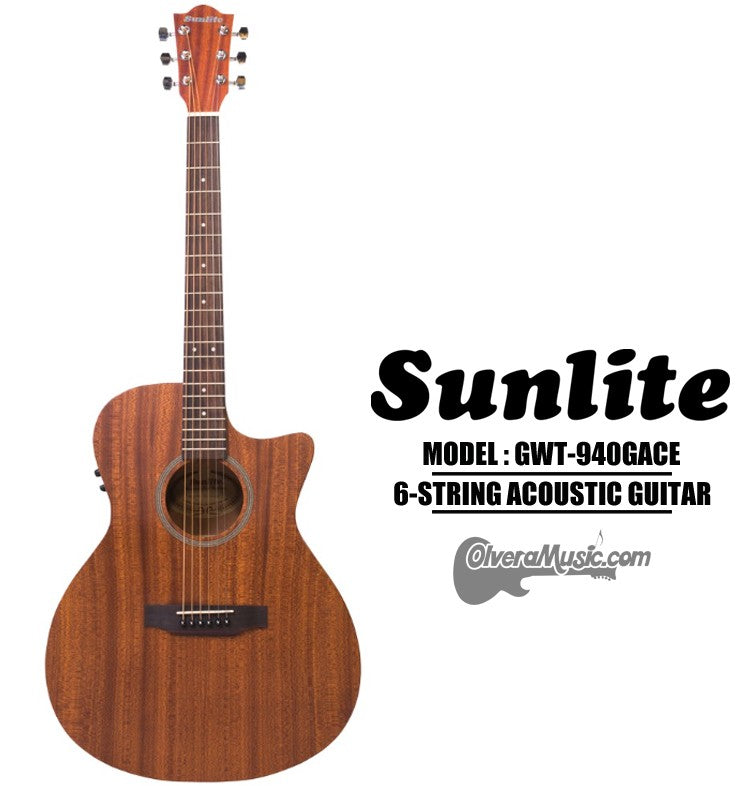 SUNLITE Full Sized Acoustic Guitar Cutaway w/EQ