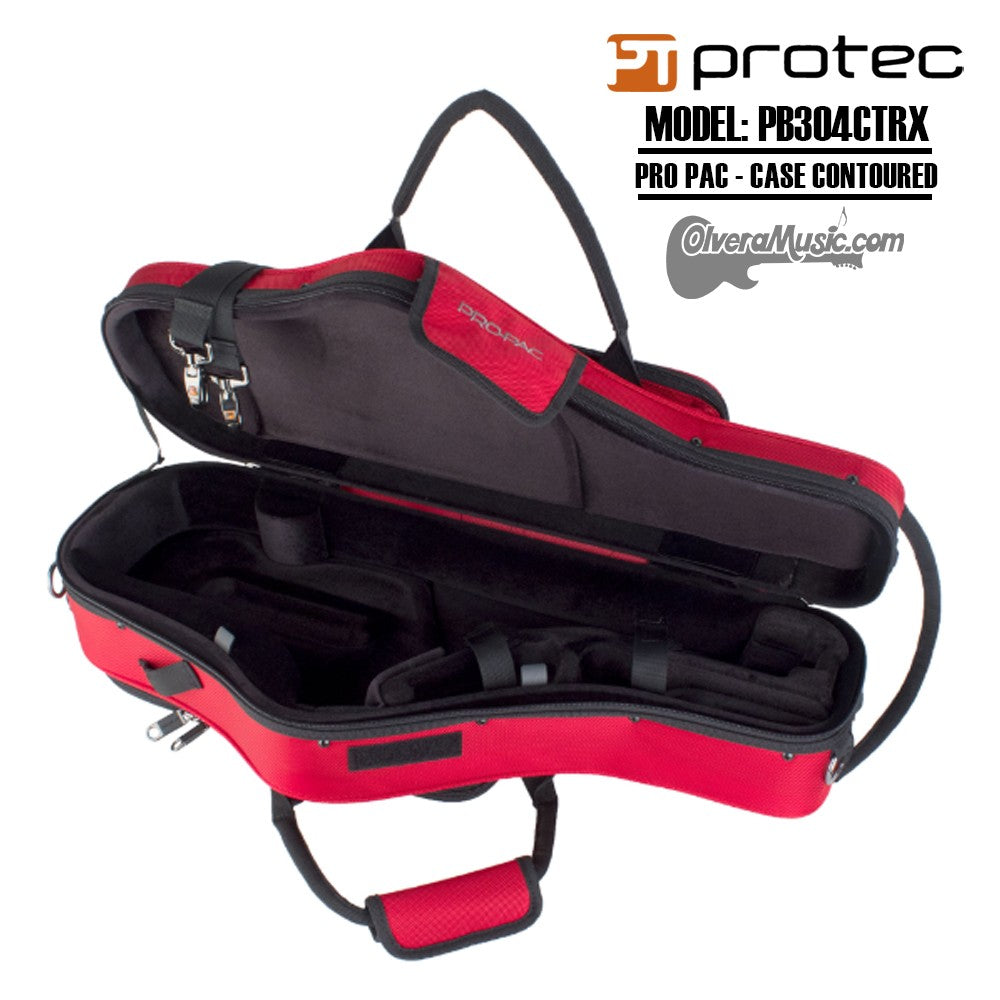 PROTEC PRO PAC Case-Contoured Alto Saxophone - Red