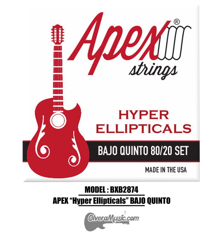 APEX "Hyper Ellipticals" Bajo Quinto Strings - Bronze Set