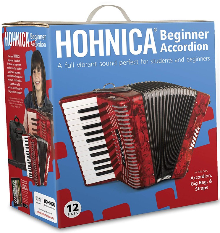 HOHNICA by Hohner MOD.1303RED Acordeón de teclas con 12 Bajos - Rojo perla