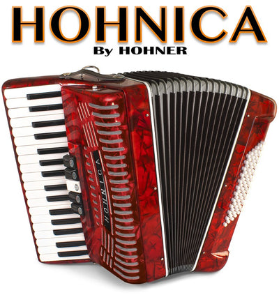 HOHNICA by Hohner MOD.1305RED Acordeón de teclas con 72-Bajos - Rojo perla