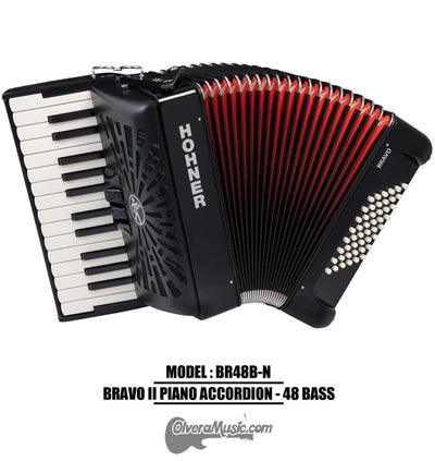 HOHNER MOD. Bravo II 48 Acordeón de teclas - Negro