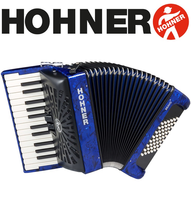 HOHNER MOD. Bravo II 48 Acordeón de teclas- Azúl perla