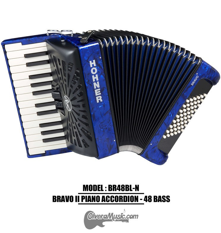 HOHNER MOD. Bravo II 48 Acordeón de teclas- Azúl perla