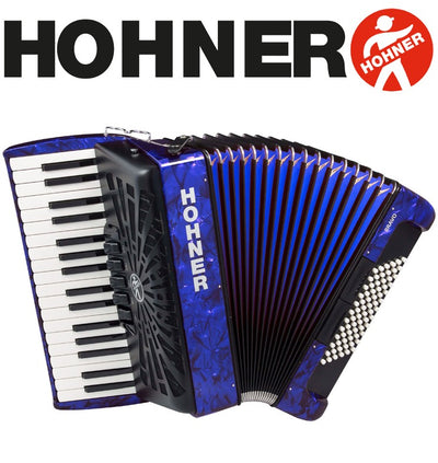 HOHNER MOD.Bravo III 72 Acordeón de teclas con 5-Registros - Azúl oscuro perlado