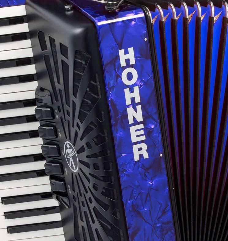 HOHNER MOD.Bravo III 72 Acordeón de teclas con 5-Registros - Azúl oscuro perlado