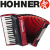 HOHNER MOD. Bravo III 72 Acordeón de teclas con 5-Registros - Rojo perla