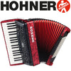 HOHNER MOD.Bravo III 96 Acordeón de teclas con 7-Registros - Rojo perla