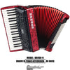 HOHNER MOD.Bravo III 96 Acordeón de teclas con 7-Registros - Rojo perla