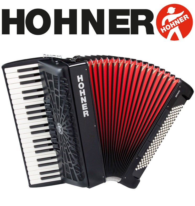 HOHNER MOD. Bravo III 120 Acordeón de teclas con 7-Registros - Negro