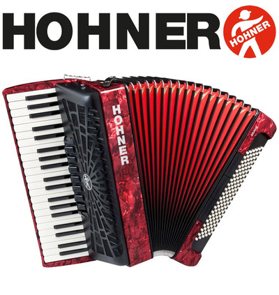 HOHNER MOD. Bravo III 120 Acordeón de teclas con 7-Registros - Rojo perla