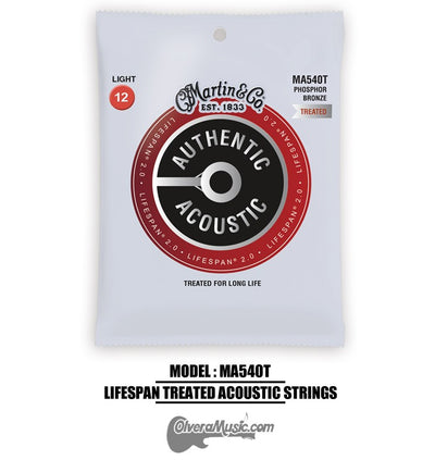 MARTIN Lifespan Treated Bronze Light Authentic Acoustic Guitar Strings