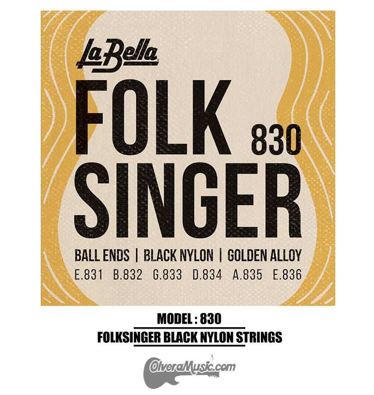 LABELLA Folksinger Classical Ball End - Black Nylon Strings